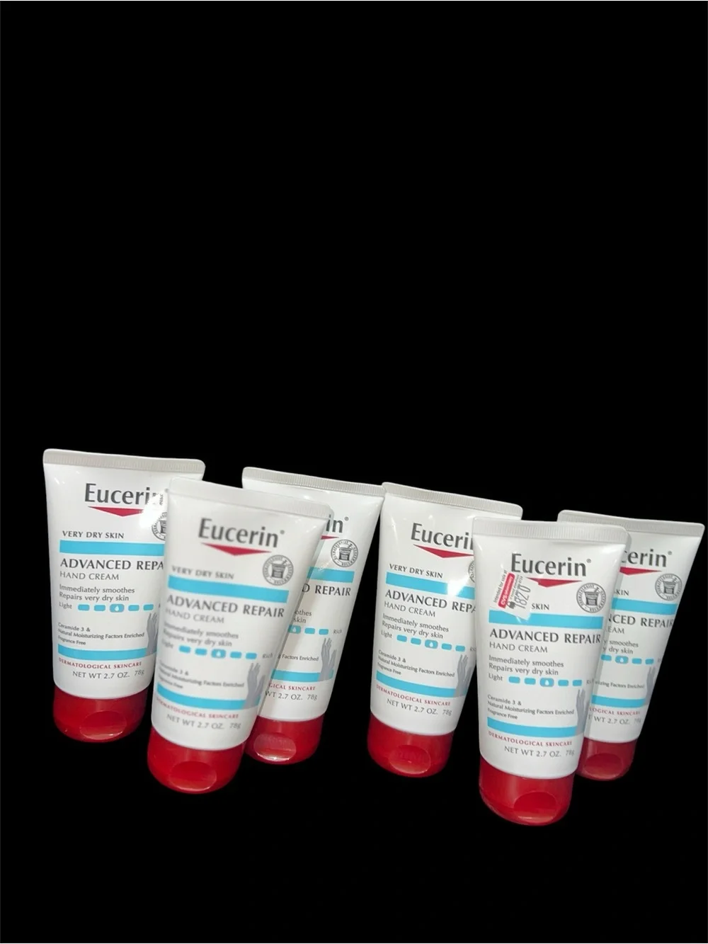 6X Eucerin Advanced Repair Hand Cream - White with Red Cap